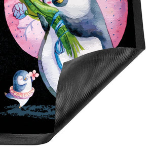 Fussmatte Pinguin Blume Herzlich Willkommen personalisiert - Sunnywall - Individualität trifft Design