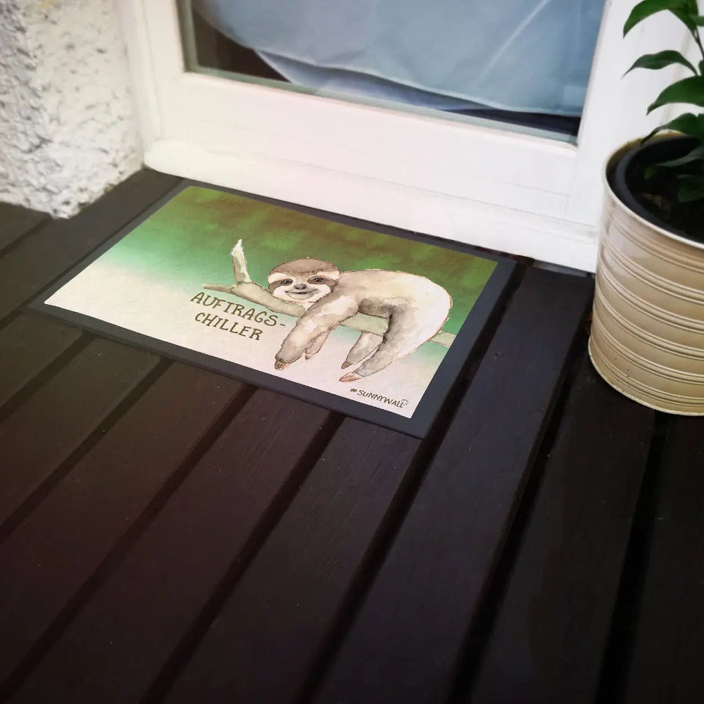 Fussmatte Spruch Faultier Auftragschiller mit Humor - Sunnywall - Individualität trifft Design