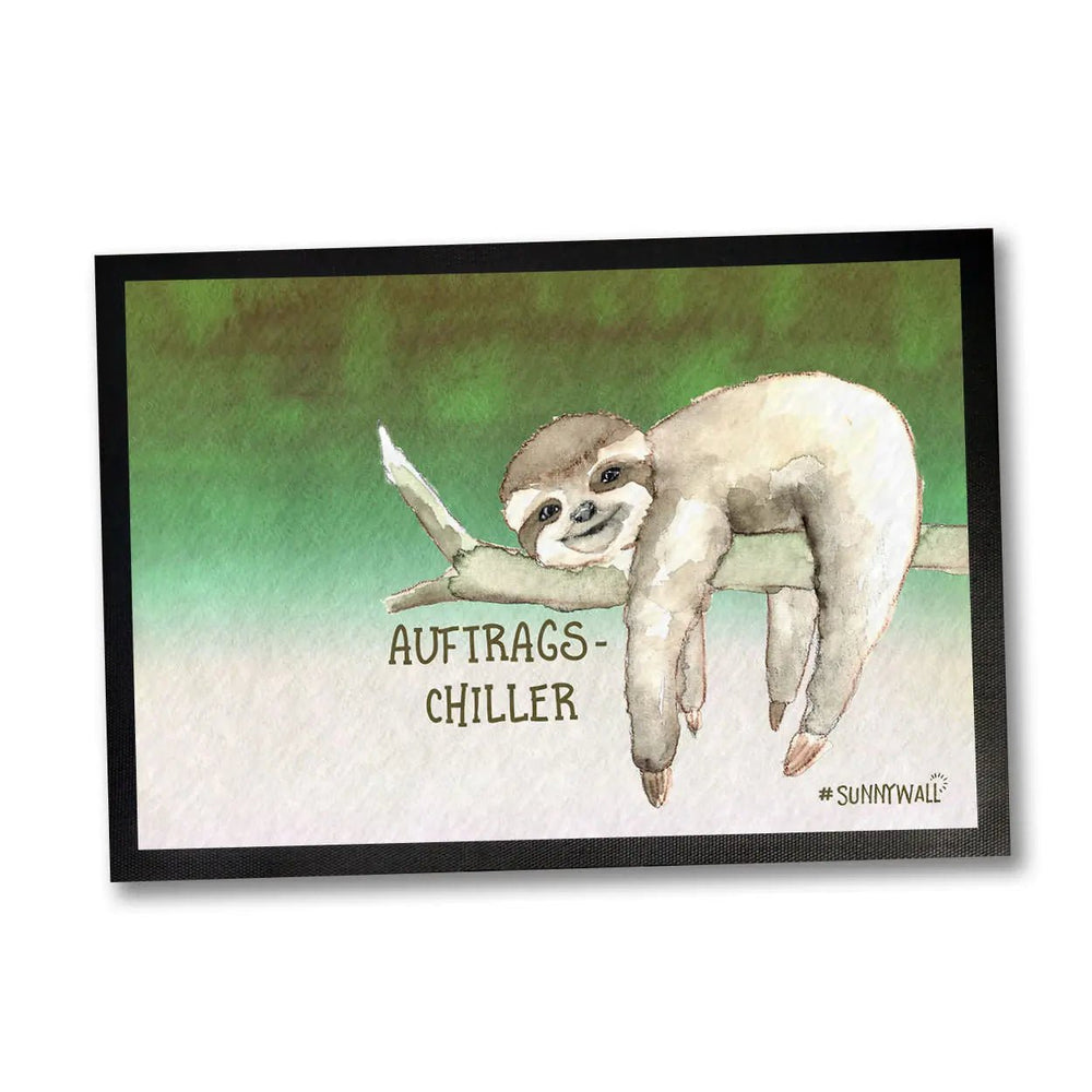 Fussmatte Spruch Faultier Auftragschiller mit Humor - Sunnywall - Individualität trifft Design