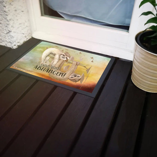 Fussmatte Spruch Faultier Lass mal zusammen abhängen - Sunnywall - Individualität trifft Design