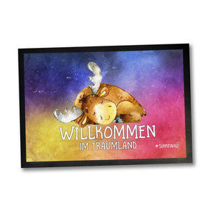 Fussmatte Willkommen Elch Willkommen im Traumland - Sunnywall - Individualität trifft Design