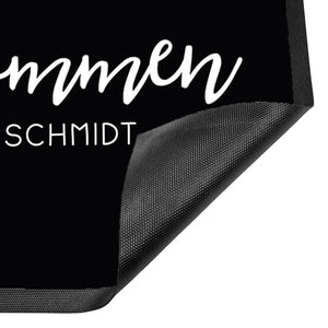 Fussmatte Willkommen Familie personalisiert mit Wunschnamen - Sunnywall - Individualität trifft Design