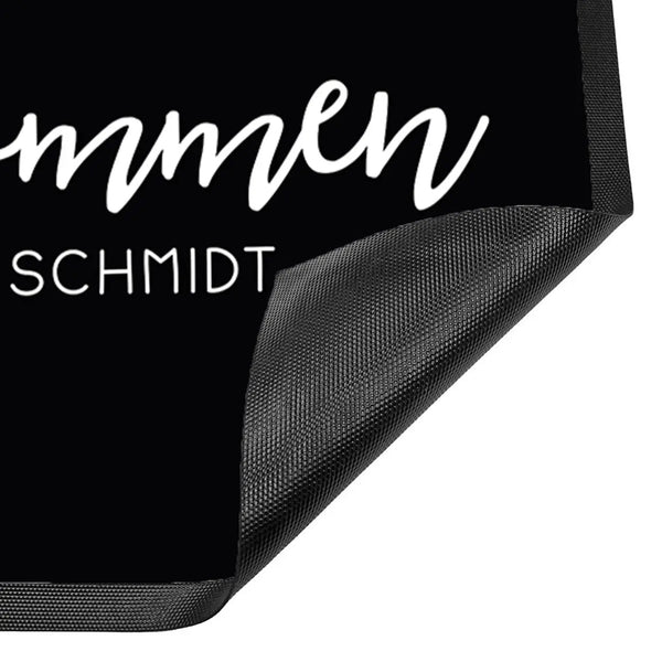 Fussmatte Willkommen Familie personalisiert mit Wunschnamen - Sunnywall - Individualität trifft Design