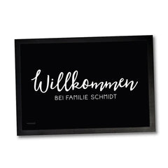 Fussmatte Willkommen Familie personalisiert mit Wunschnamen - Sunnywall - Individualität trifft Design