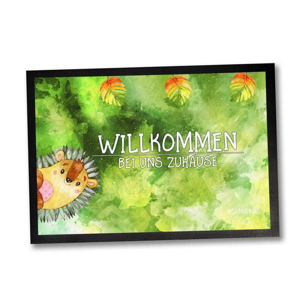 Fussmatte Willkommen Igel Willkommen bei uns Zuhause - Sunnywall - Individualität trifft Design