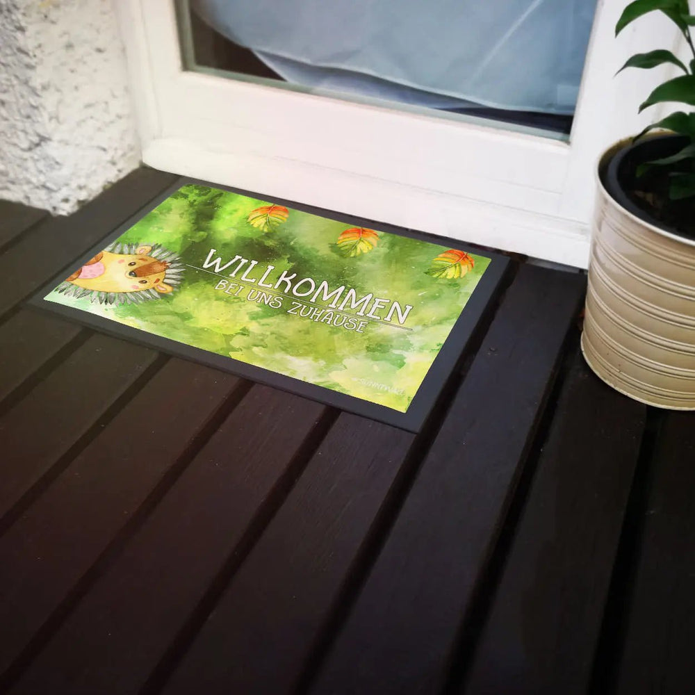 Fussmatte Willkommen Igel Willkommen bei uns Zuhause - Sunnywall - Individualität trifft Design