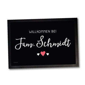 Fussmatte Willkommen personalisiert mit Wunschnamen - Sunnywall - Individualität trifft Design