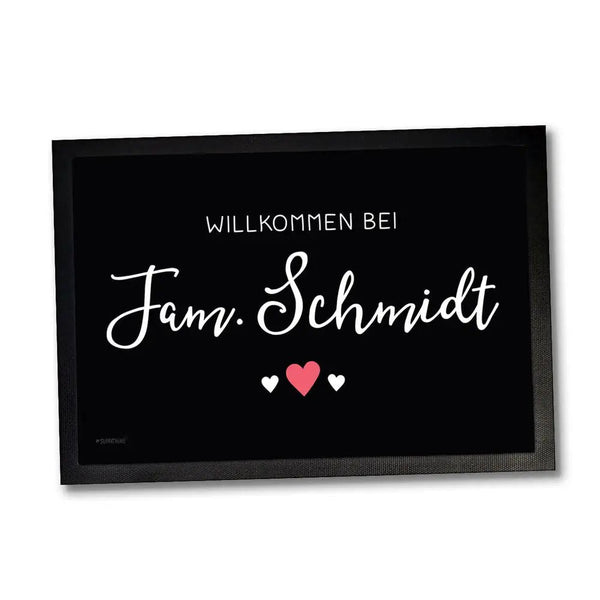 Fussmatte Willkommen personalisiert mit Wunschnamen - Sunnywall - Individualität trifft Design