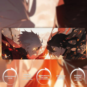 Gaming Mauspad XXL Anime Fight 90x40 | 80x30 | 45x40 cm PREMIUM-DICKE 4 MM - Sunnywall - Individualität trifft Design