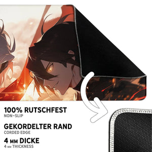 Gaming Mauspad XXL Anime Fight 90x40 | 80x30 | 45x40 cm PREMIUM-DICKE 4 MM - Sunnywall - Individualität trifft Design