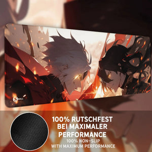 Gaming Mauspad XXL Anime Fight 90x40 | 80x30 | 45x40 cm PREMIUM-DICKE 4 MM - Sunnywall - Individualität trifft Design
