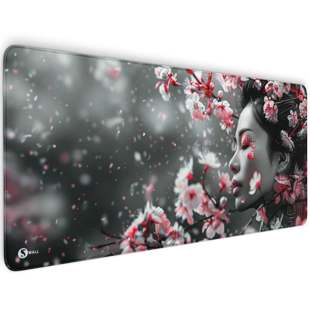 Gaming Mauspad XXL Asian Girl Sakura 90x40 | 80x30 | 45x40 cm PREMIUM-DICKE 4 MM - Sunnywall - Individualität trifft Design