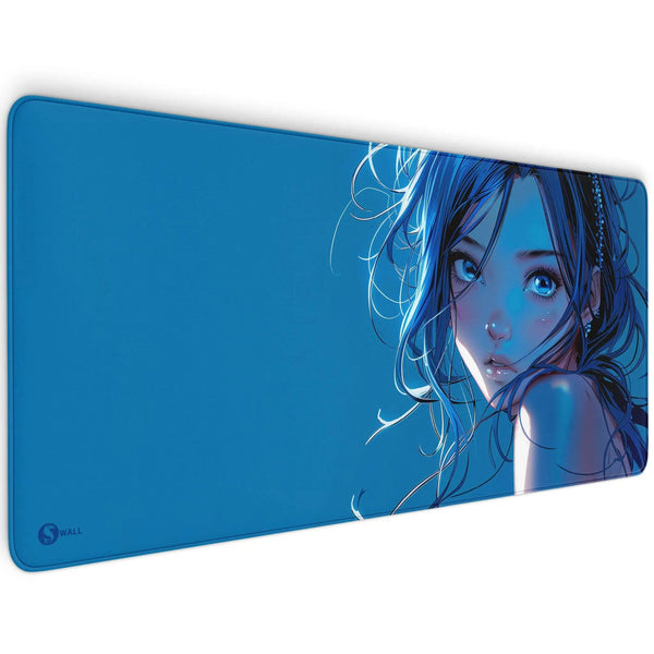 Gaming Mauspad XXL Blue Girl 90x40 | 80x30 | 45x40 cm PREMIUM-DICKE 4 MM - Sunnywall - Individualität trifft Design