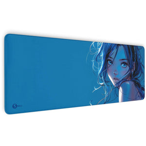 Gaming Mauspad XXL Blue Girl 90x40 | 80x30 | 45x40 cm PREMIUM-DICKE 4 MM - Sunnywall - Individualität trifft Design