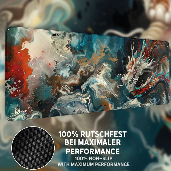 Gaming Mauspad XXL Chinese Dragon 90x40 | 80x30 | 45x40 cm 4mm Premiumdicke - Sunnywall - Individualität trifft Design