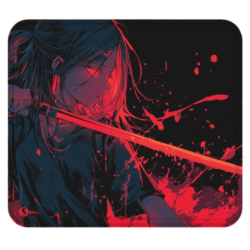 Gaming Mauspad XXL Crimson Katana Samurai Girl 90x40 | 80x30 | 45x40 cm 4mm Premiumdicke - Sunnywall - Individualität trifft Design