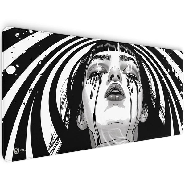 🎁 Gaming Mauspad XXL Crying Girl Black n White 90x40 | 80x30 | 45x40 cm 4mm Premium (100% off) - Sunnywall - Individualität trifft Design