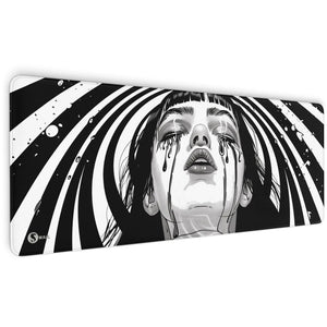 Gaming Mauspad XXL Crying Girl Black n White 90x40 | 80x30 | 45x40 cm 4mm Premium - Sunnywall - Individualität trifft Design