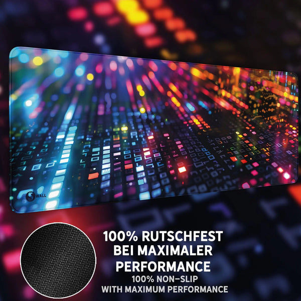 Gaming Mauspad XXL Datamosh Matrix 90x40 | 80x30 | 45x40 cm 4mm rutschfest Premium Dicke - Sunnywall - Individualität trifft Design
