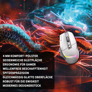 Gaming Mauspad XXL Dragon Glow 90x40 | 80x30 | 45x40 cm 4mm Premium Dicke - Sunnywall - Individualität trifft Design