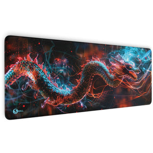 Gaming Mauspad XXL Dragon Glow 90x40 | 80x30 | 45x40 cm 4mm Premium Dicke - Sunnywall - Individualität trifft Design