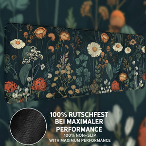 Gaming Mauspad XXL Floral Blumengarten 90x40 | 80x30 | 45x40 cm 4mm Premium Dicke - Sunnywall - Individualität trifft Design