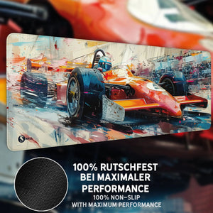 Gaming Mauspad XXL Formel 1 F1 Rennwagen 90x40 | 80x30 | 45x40 cm 4mm Premium - Sunnywall - Individualität trifft Design