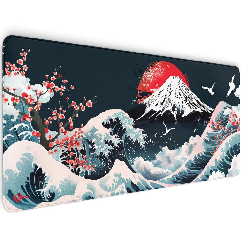 Gaming Mauspad XXL Fujiyama Sakura 90x40 | 80x30 | 45x40 cm 4mm Premium - Sunnywall - Individualität trifft Design
