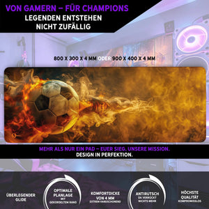 Gaming Mauspad XXL Fussball Hot 90x40 | 80x30 | 45x40 cm PREMIUM-DICKE 4 MM - Sunnywall - Individualität trifft Design