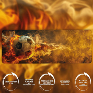 Gaming Mauspad XXL Fussball Hot 90x40 | 80x30 | 45x40 cm PREMIUM-DICKE 4 MM - Sunnywall - Individualität trifft Design