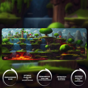 Gaming Mauspad XXL Game 2d World Jump´n Run 90x40 | 80x30 | 45x40 cm PREMIUM-DICKE 4 MM - Sunnywall - Individualität trifft Design