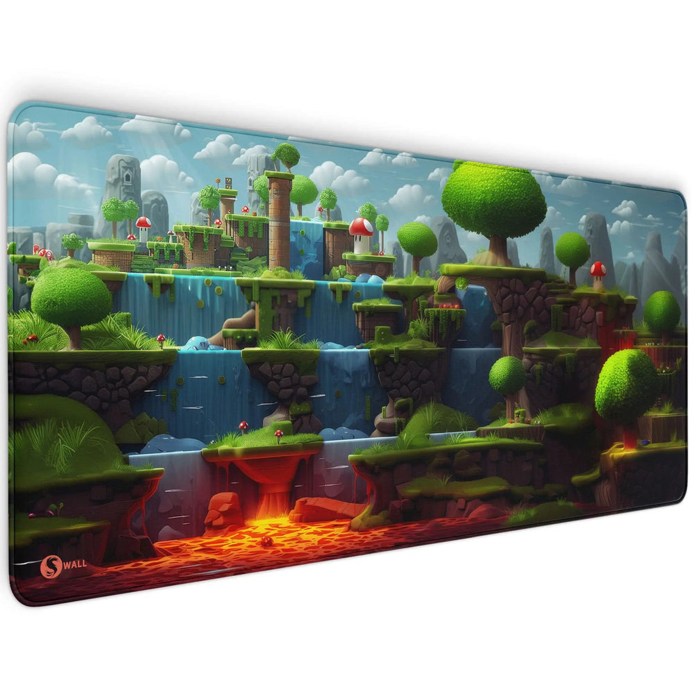 Gaming Mauspad XXL Game 2d World Jump´n Run 90x40 | 80x30 | 45x40 cm PREMIUM-DICKE 4 MM - Sunnywall - Individualität trifft Design