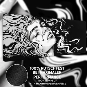 Gaming Mauspad XXL Ink Girl Premium 4mm dick - Sunnywall - Individualität trifft Design
