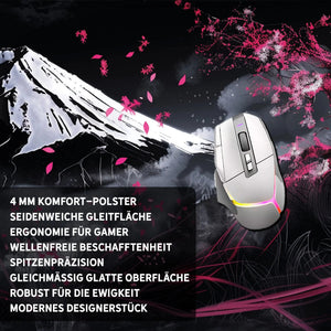 Gaming Mauspad XXL Japanese Mountain Sakura 90x40 | 80x30 | 45x40 cm 4 mm Premium-Dicke - Sunnywall - Individualität trifft Design