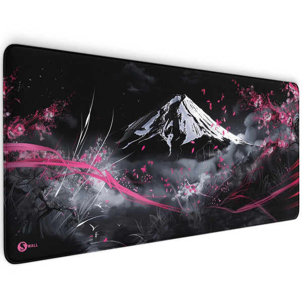 Gaming Mauspad XXL Japanese Mountain Sakura 90x40 | 80x30 | 45x40 cm 4 mm Premium-Dicke - Sunnywall - Individualität trifft Design