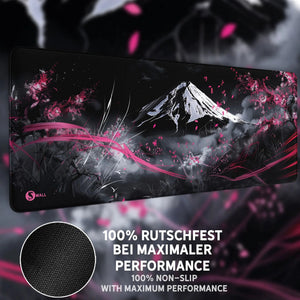 Gaming Mauspad XXL Japanese Mountain Sakura 90x40 | 80x30 | 45x40 cm 4 mm Premium-Dicke - Sunnywall - Individualität trifft Design