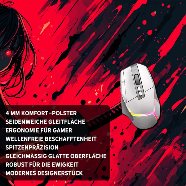 Gaming Mauspad XXL Katana Demon 90x40 | 80x30 | 45x40 cm 4mm Premiumdicke - Sunnywall - Individualität trifft Design