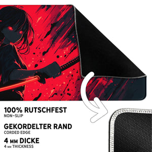 Gaming Mauspad XXL Katana Demon 90x40 | 80x30 | 45x40 cm 4mm Premiumdicke - Sunnywall - Individualität trifft Design