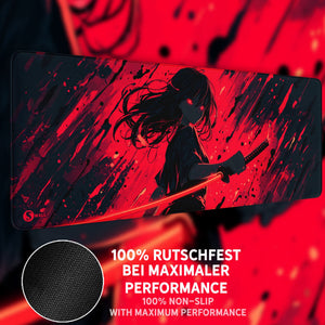 Gaming Mauspad XXL Katana Demon 90x40 | 80x30 | 45x40 cm 4mm Premiumdicke - Sunnywall - Individualität trifft Design