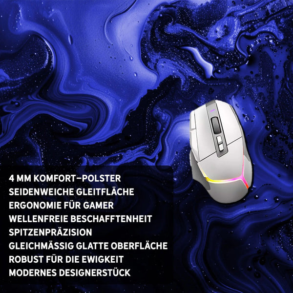 Gaming Mauspad XXL Liquid Schwarz Blau 90Degree Premium 4mm - Sunnywall - Individualität trifft Design