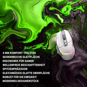 Gaming Mauspad XXL Liquid schwarz grün 90Degree PREMIUM-DICKE 4 MM - Sunnywall - Individualität trifft Design