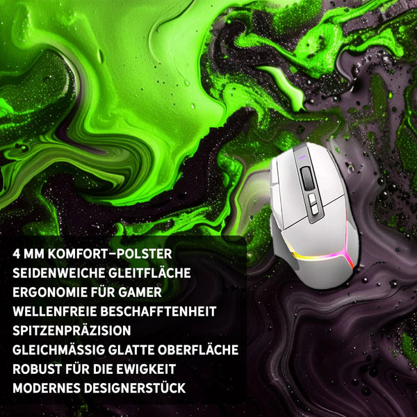 Gaming Mauspad XXL Liquid schwarz grün 90Degree PREMIUM-DICKE 4 MM - Sunnywall - Individualität trifft Design