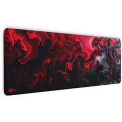 Gaming Mauspad XXL Liquid schwarz rot 90Degree 4mm dick - Sunnywall - Individualität trifft Design