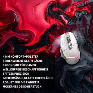 Gaming Mauspad XXL Liquid schwarz rot 90Degree 4mm dick - Sunnywall - Individualität trifft Design
