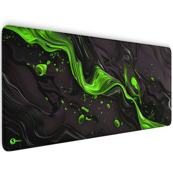 🎁 Gaming Mauspad XXL Liquid Stripe schwarz grün 90x40 | 80x30 | 45x40 cm PREMIUM-DICKE 4 MM (100% off) - Sunnywall - Individualität trifft Design