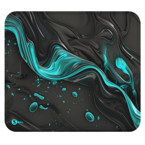 Gaming Mauspad XXL Liquid Stripe schwarz hellblau 90x40 | 80x30 | 45x40 cm PREMIUM-DICKE 4 MM - Sunnywall - Individualität trifft Design