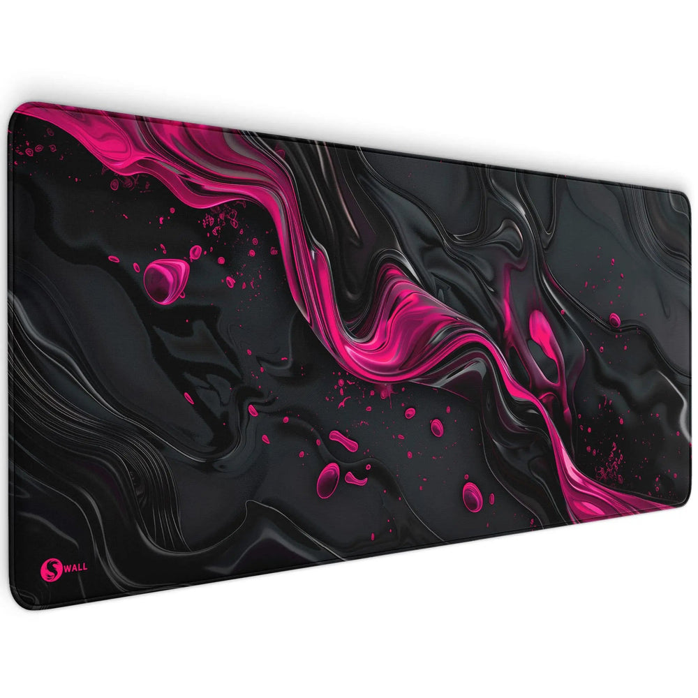 Gaming Mauspad XXL Liquid Stripe schwarz pink 90x40 | 80x30 | 45x40 cm PREMIUM-DICKE 4 MM - Sunnywall - Individualität trifft Design