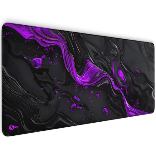 Gaming Mauspad XXL Liquid Stripe schwarz purpur 90x40 | 80x30 | 45x40 cm PREMIUM-DICKE 4 MM - Sunnywall - Individualität trifft Design