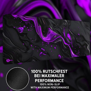 Gaming Mauspad XXL Liquid Stripe schwarz purpur 90x40 | 80x30 | 45x40 cm PREMIUM-DICKE 4 MM - Sunnywall - Individualität trifft Design