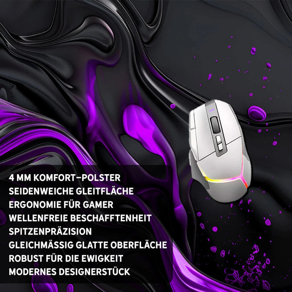 Gaming Mauspad XXL Liquid Stripe schwarz purpur 90x40 | 80x30 | 45x40 cm PREMIUM-DICKE 4 MM - Sunnywall - Individualität trifft Design